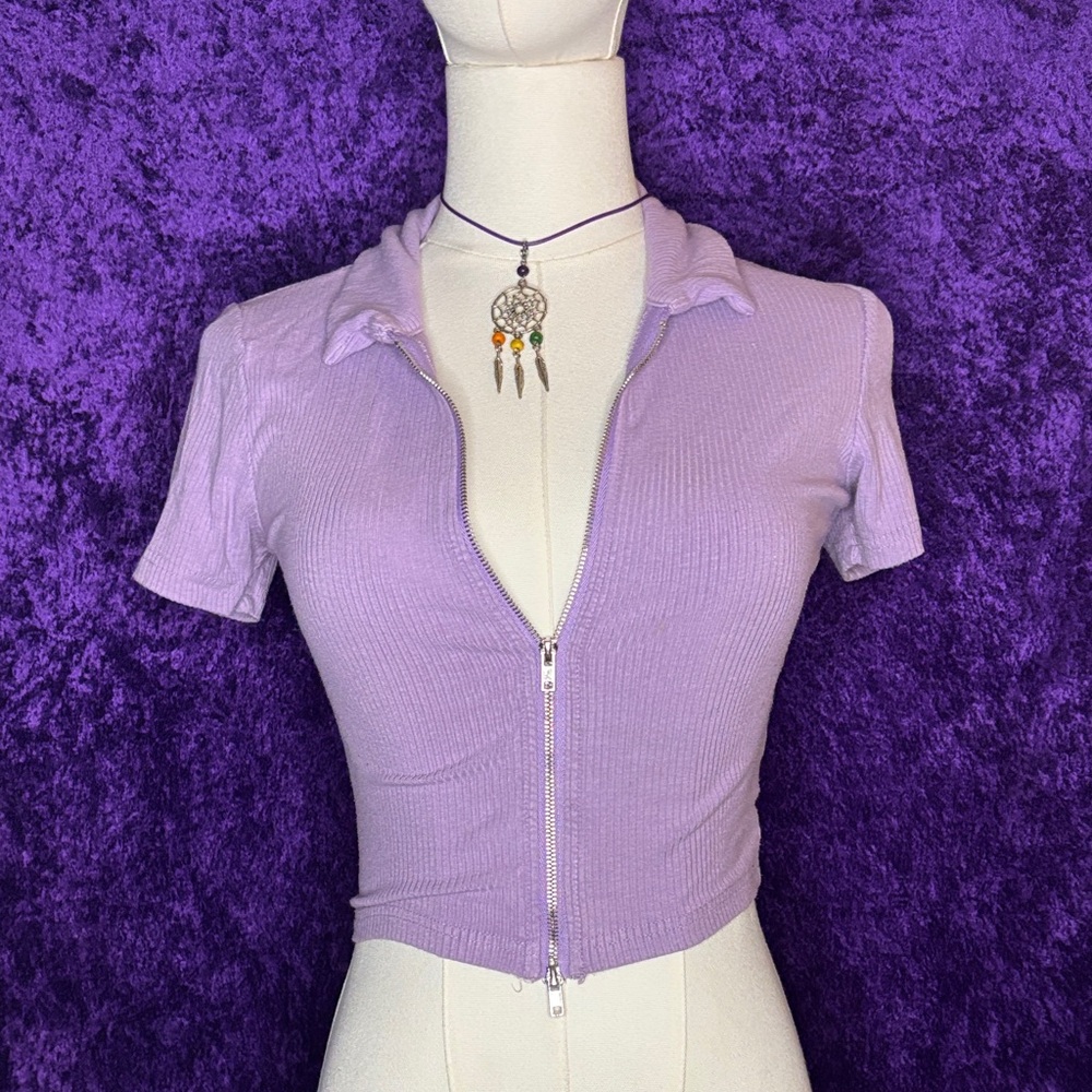 Lavender Zippered Women's Top